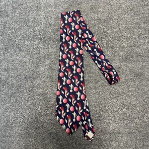 Vintage 417s By Van Heusen Navy Geometric Silk Tie